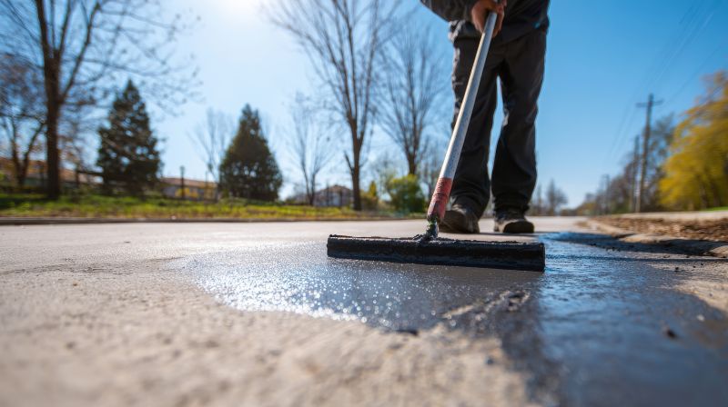 Local Home Asphalt Sealcoating pros at work
